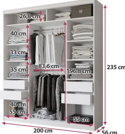 Szafa przesuwna 200 cm VITA MAX