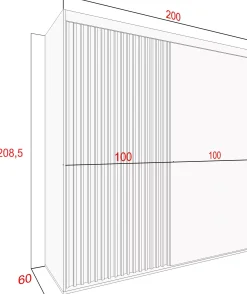 Szafa przesuwna 200 cm z lamelami NELGARI