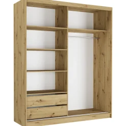 Szafa przesuwna 183 cm z lustrem lamele FRAMIRE Luna III artisan artisan