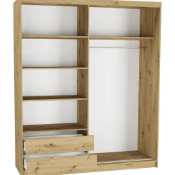 Szafa przesuwna 183 cm z lustrem lamele FRAMIRE Luna III artisan artisan