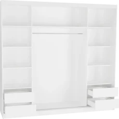 Szafa przesuwna 233 cm z lustrem szprosy FRAMIRE Selvio I biały biały