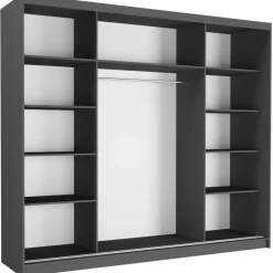 Szafa przesuwna 250 cm z lustrem szprosy FRAMIRE Norvio I sonoma biały