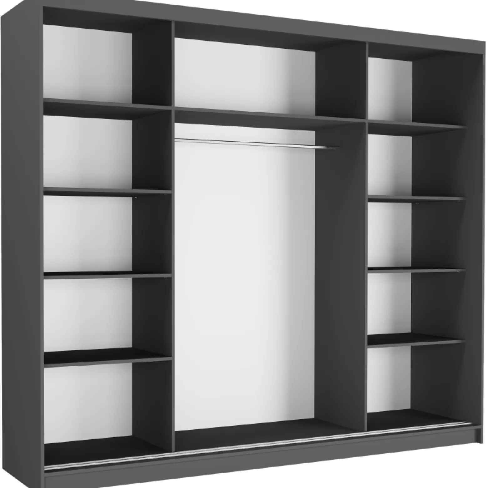 Szafa przesuwna 250 cm z lustrem szprosy FRAMIRE Norvio I sonoma biały