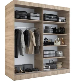 Szafa przesuwna dąb sonoma + antracyt 180 cm - Avtica