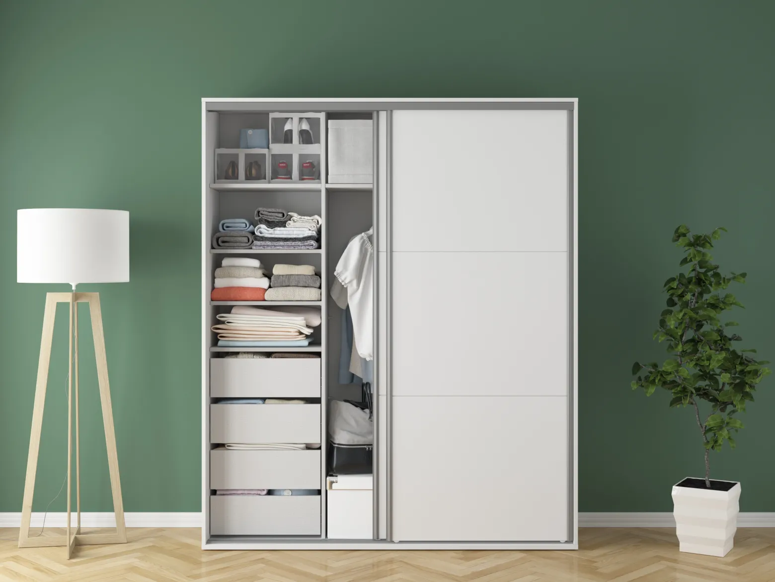 Szafa przesuwna Flex 180 cm biała