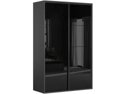 Szafa przesuwna Flex 150 cm grafit/czarny połysk