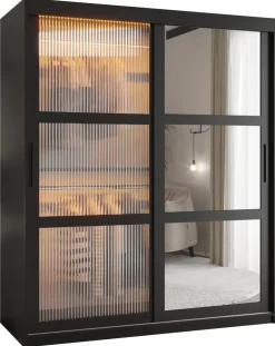 Szafa przesuwna Garderoba FLUTES 2 150 czarny