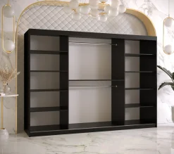 Szafa przesuwna Garderoba Riflo Wave 1 250 czarny + czarny