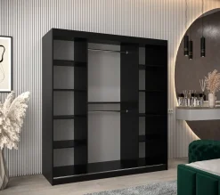Szafa przesuwna Garderoba Tokyo 180 czarny + sonoma