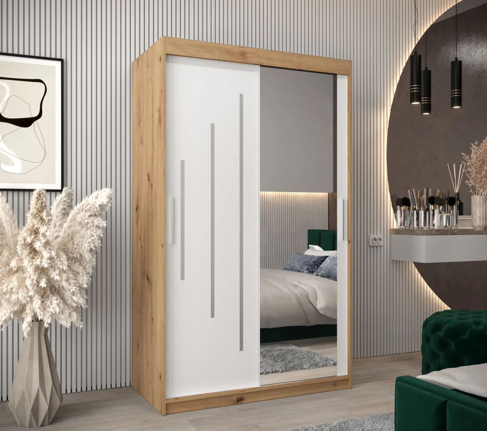 Szafa przesuwna Garderoba YORK 2 120 artisan/biały