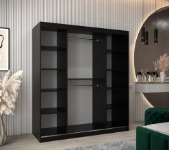 Szafa przesuwna Garderoba YORK 1 180 czarny/czarny