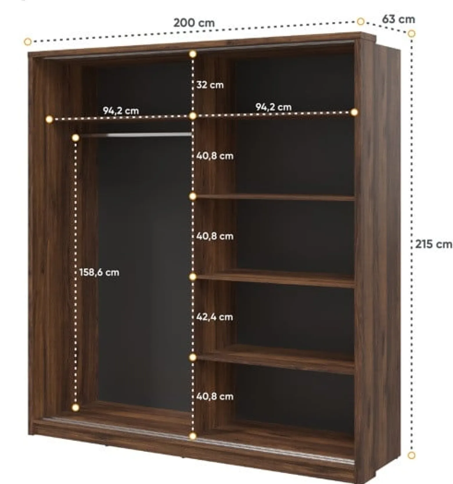 Szafa przesuwna MINIO go for it ERTA 21 dąb artisan/czarny 1 szt.