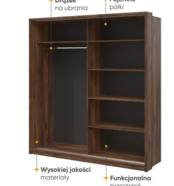 Szafa przesuwna MINIO go for it ERTA 21 dąb artisan/czarny 1 szt.