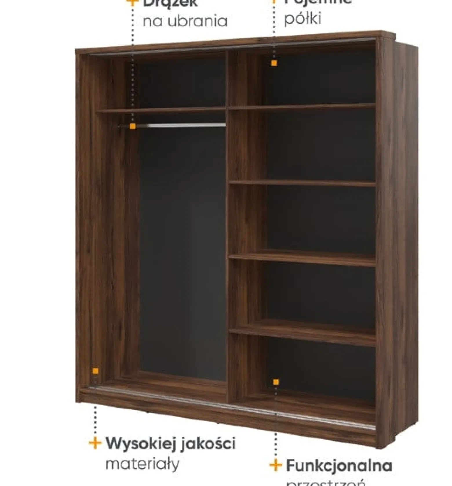 Szafa przesuwna MINIO go for it ERTA 21 dąb artisan/czarny 1 szt.