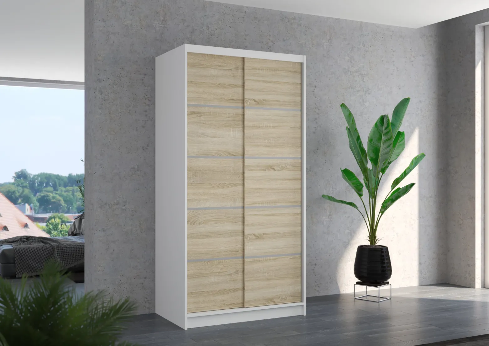 Szafa przesuwna RIVA 100 White