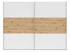 Szafa przesuwna Saturn 270 cm biały/dąb artisan