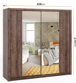 Szafa przesuwna Tamiza SZ220 z lustrem