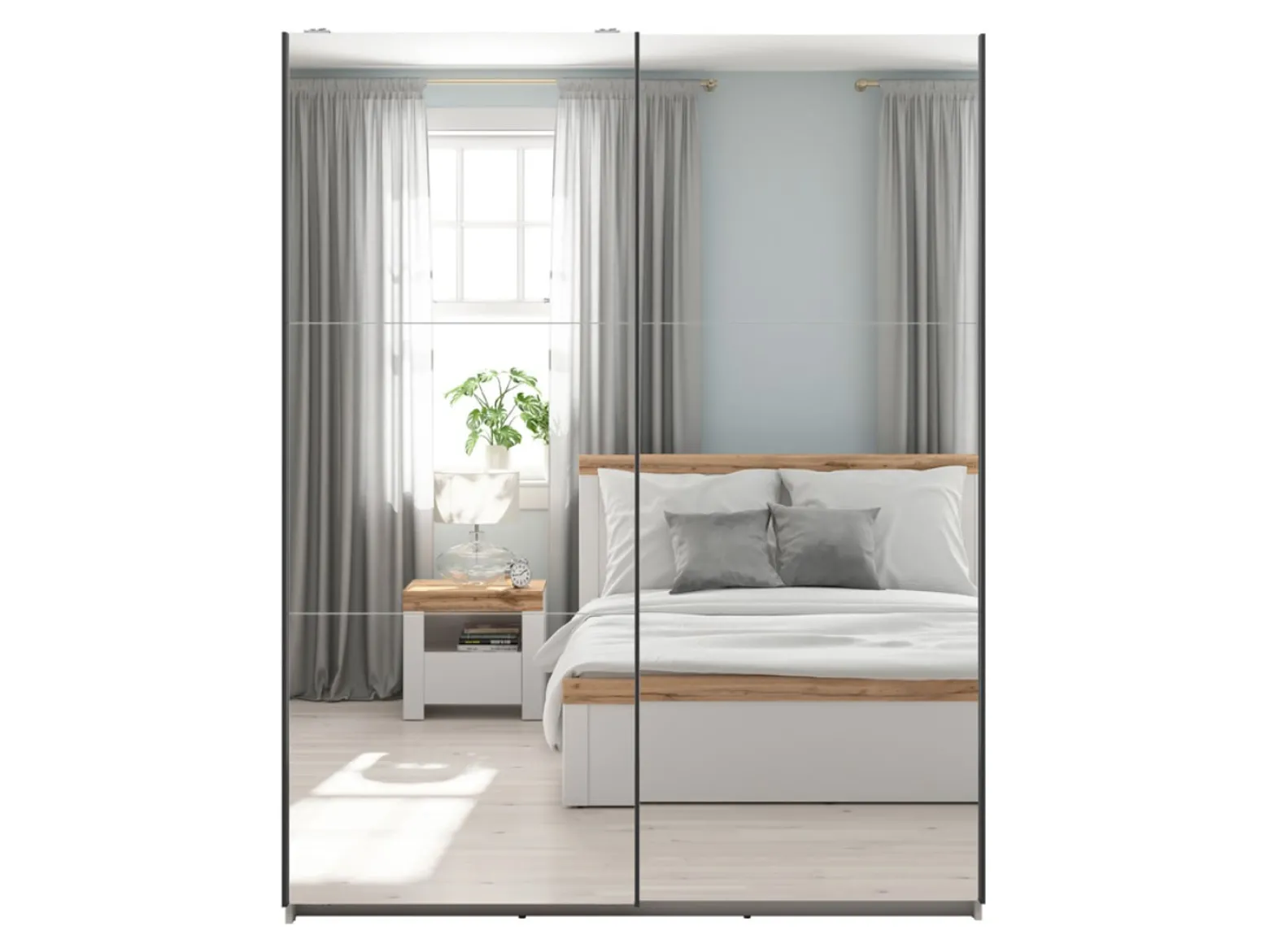 Szafa przesuwna Tetrix 153 cm z lustrem kaszmir