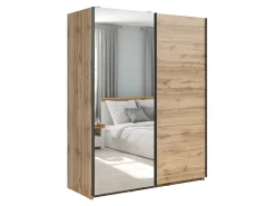 Szafa przesuwna Tetrix 153 cm z lustrem dąb wotan