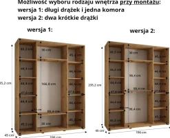 Szafa przesuwna 45 wysoka Dakota 10 190 kaszmir+kaszmir+czar