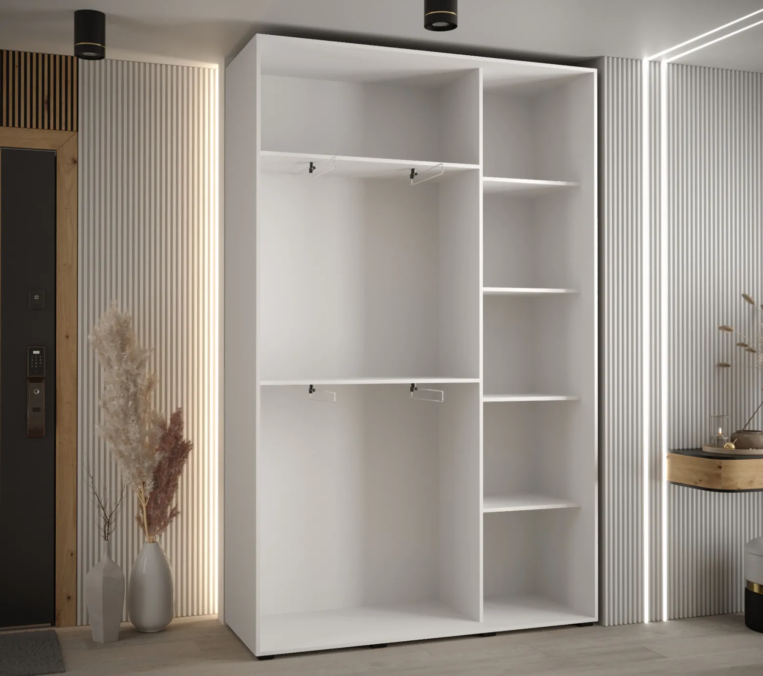 Szafa przesuwna 45 wysoka Davos 11 150 biały+artisan+srebrny