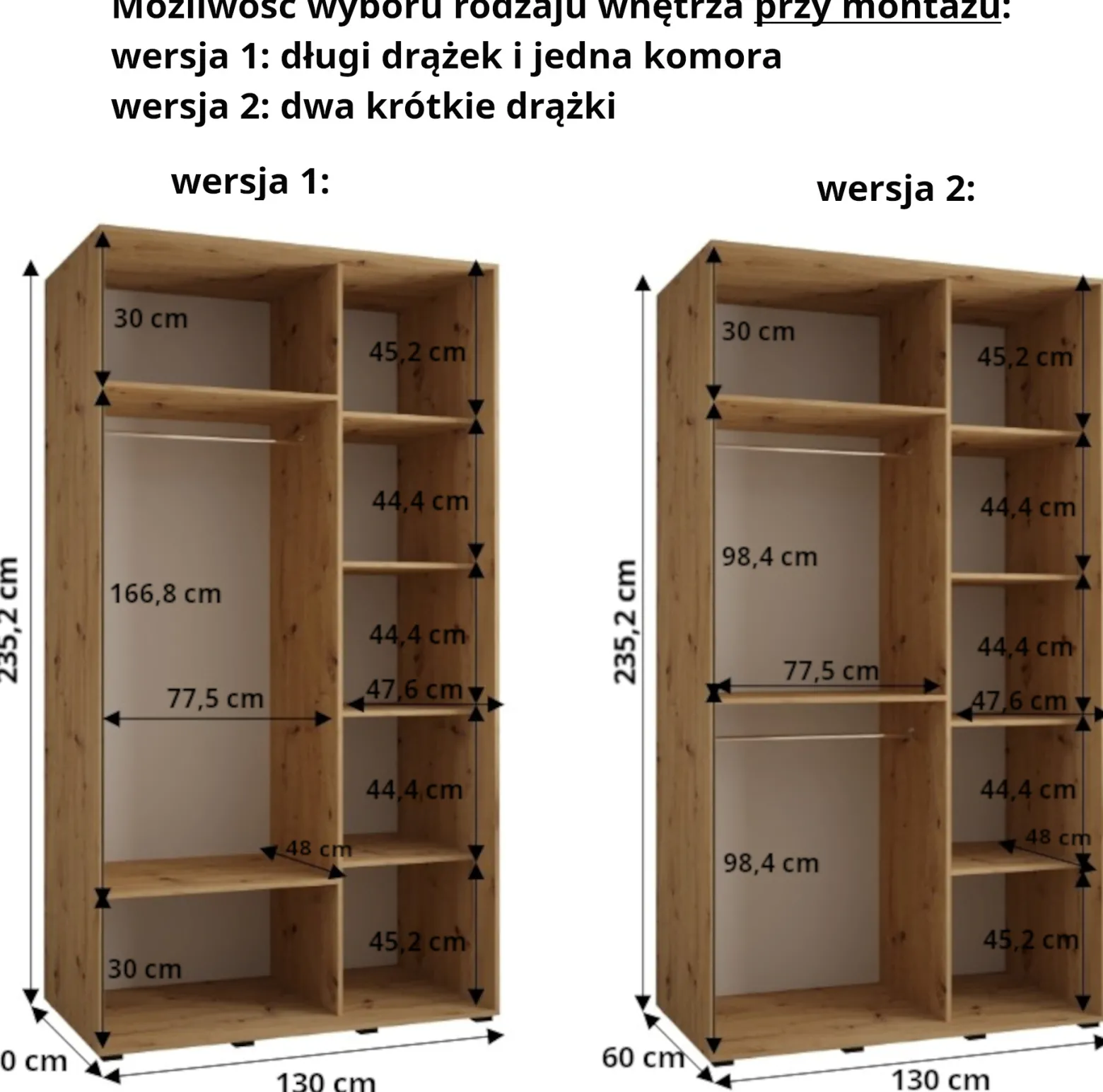 Szafa przesuwna 60 wysoka Davos 11 130 czarny+artisan+srebrn