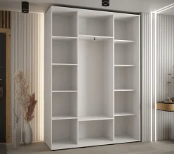 Szafa przesuwna 45 wysoka Davos 11 170 biały+czarny+srebrny
