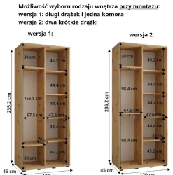 Szafa przesuwna 45 wysoka Davos 1 120 artisan+artisan+srebr