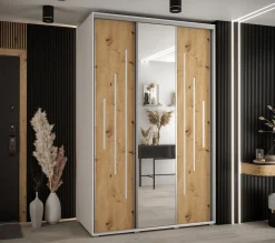 Szafa przesuwna 60 wysoka Davos 13 160 biały+artisan+srebrny