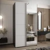 Szafa przesuwna 64 wysoka Lux 3 140 czarny+biały+srebrny