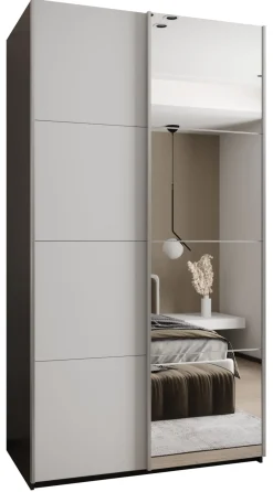 Szafa przesuwna 64 wysoka Lux 3 140 czarny+biały+srebrny