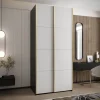 Szafa przesuwna 64 wysoka Lux 1 100 czarny+biały+złoty