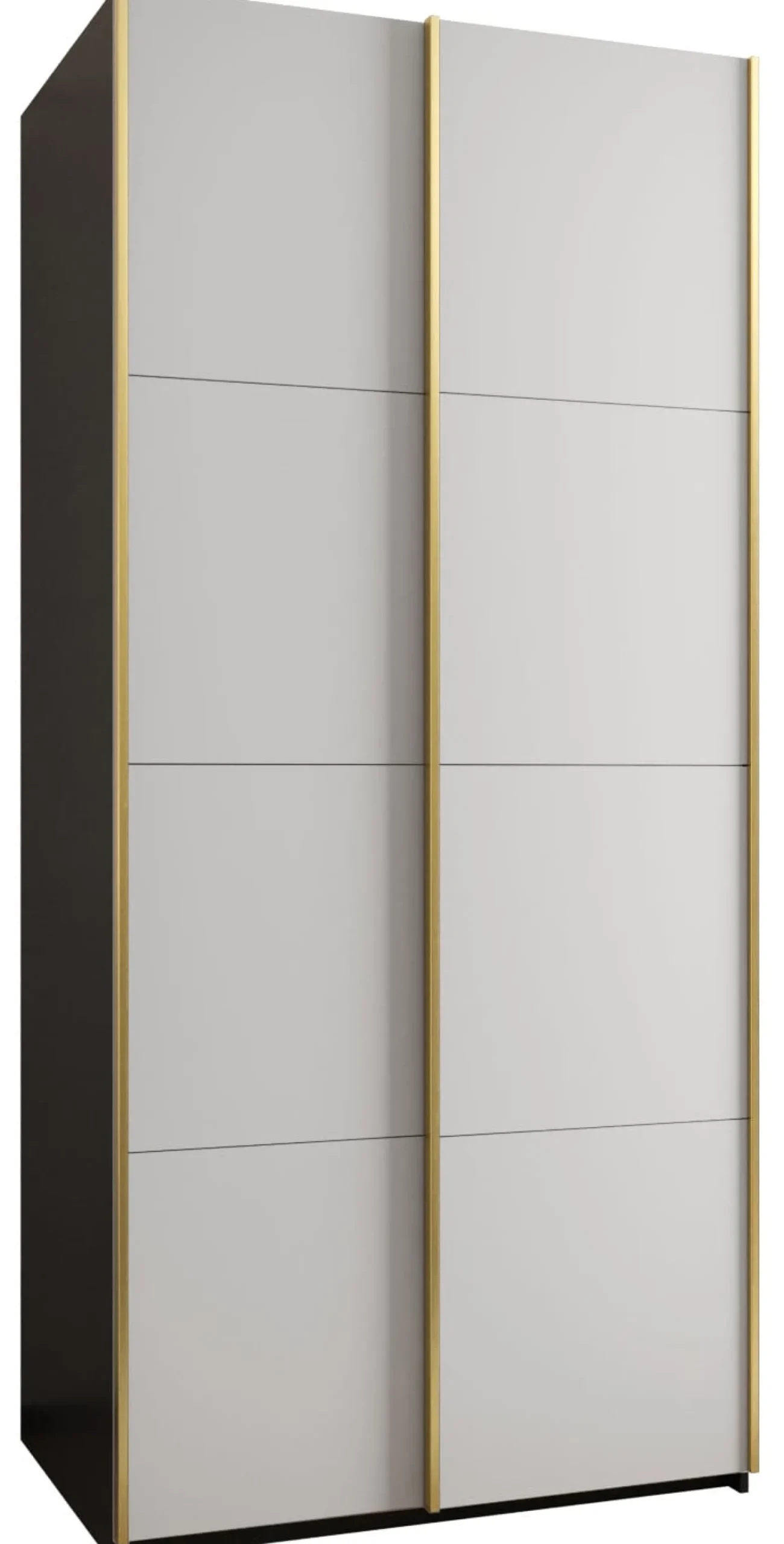 Szafa przesuwna 64 wysoka Lux 1 100 czarny+biały+złoty