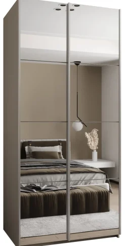 Szafa przesuwna 64 wysoka Lux 2 110 kaszmir+kaszmir+srebrny