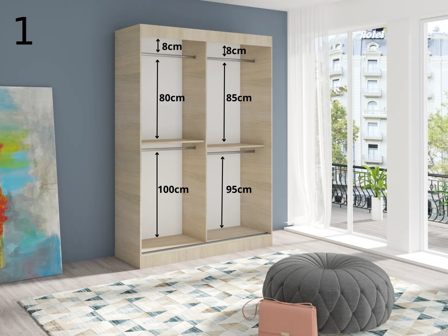Szafa Przesuwna 200x200cm ARTISAN Półki + WieszakRóżne wnetrza PRODUCENT