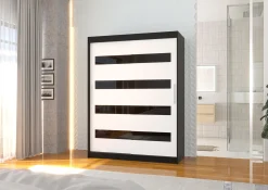 Szafa przesuwna z lacobelem MARTINEZ 150 Black
