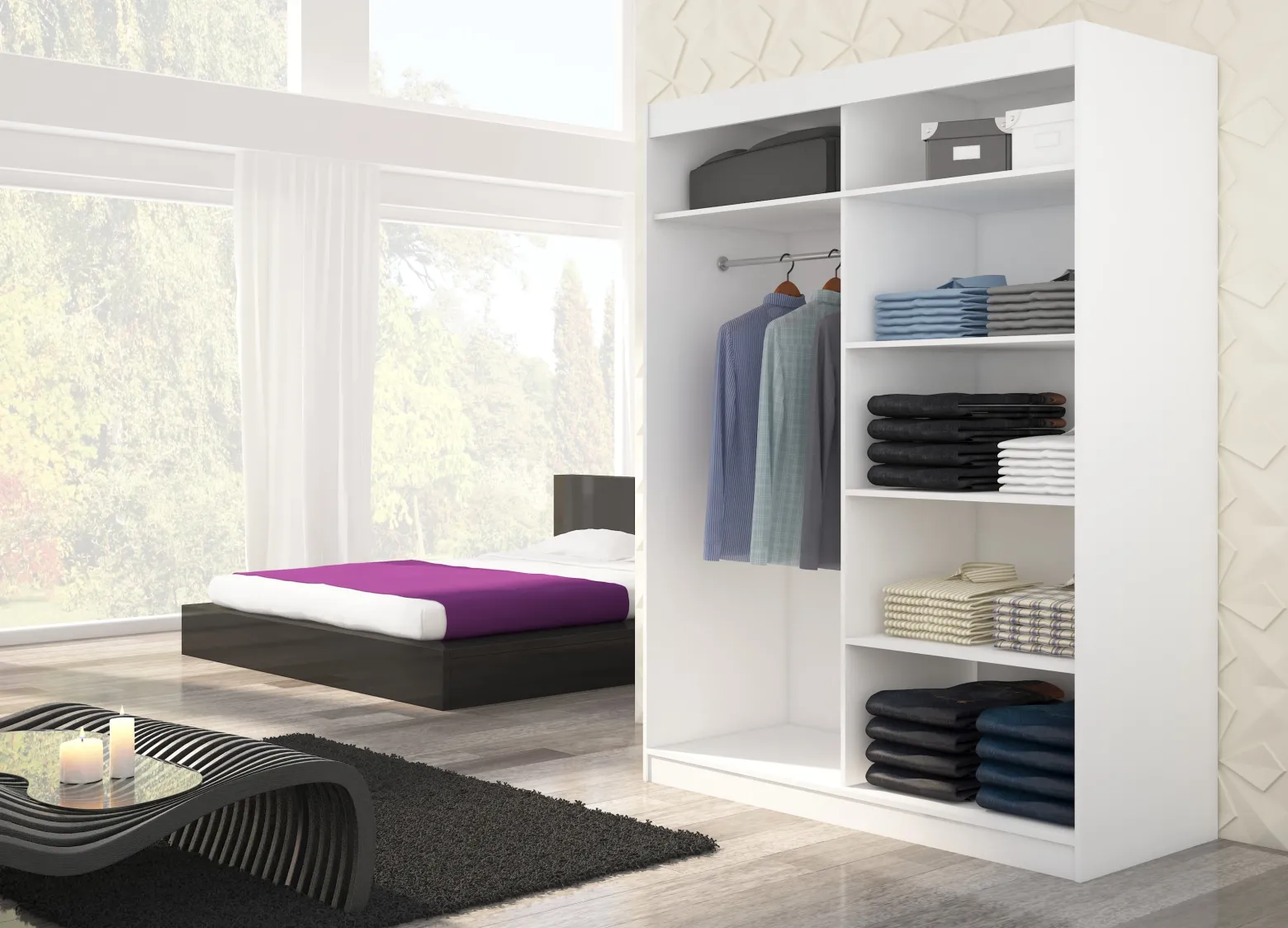 Szafa przesuwna z lacobelem MARTINEZ 150 Black