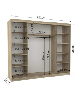 Szafa przesuwna z lustrem CHESTER 250 White