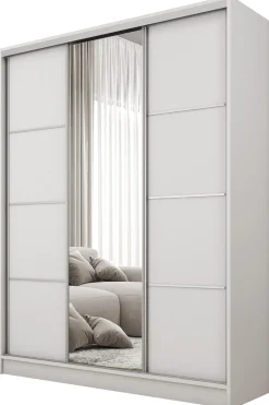 Szafa przesuwna z lustrem 150 cm BEST Biały
