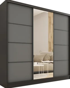 Szafa przesuwna z lustrem 180 cm LOFT z półkami