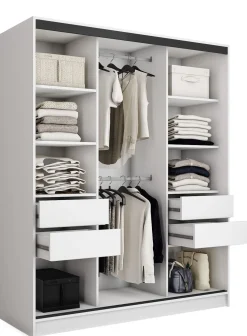 Szafa przesuwna z lustrem 150 cm LOFT biała