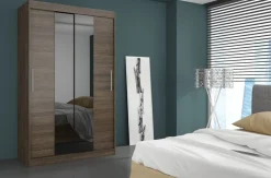 Szafa przesuwna z lustrem DALLAS 180 Choco