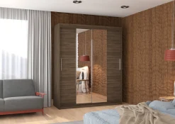 Szafa przesuwna z lustrem DALLAS 180 Choco