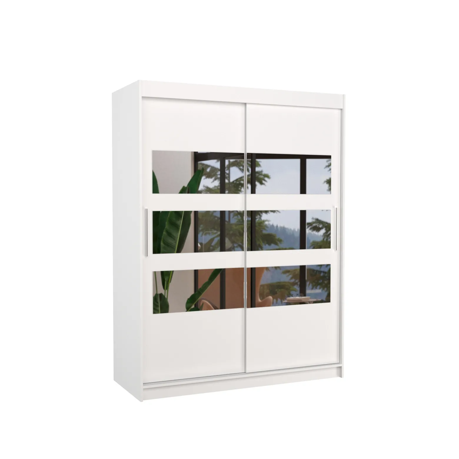 Szafa przesuwna z lustrem FLORENTO 150 White