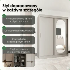 Szafa przesuwna z lustrem Garderoba ROYAL 100 orzech warmia