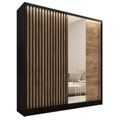 Szafa przesuwna z lustrem i lamelami 180 cm LAMEL 3D Lefkas