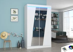 Szafa przesuwna z lustrem i oświetleniem LED TEXAS 120 White