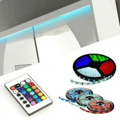 Szafa przesuwna z lustrem i oświetleniem LED BIANCO 150 Choco
