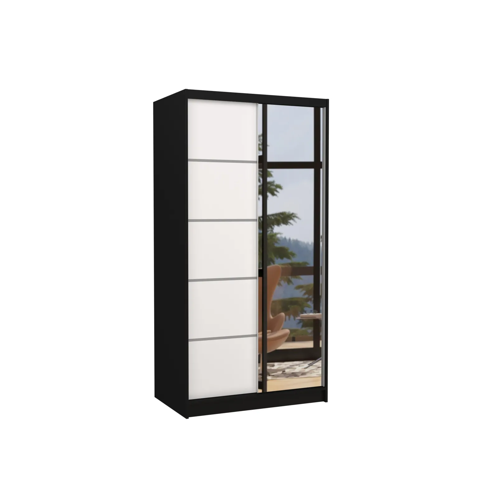 Szafa przesuwna z lustrem ORLANDO 100 Black