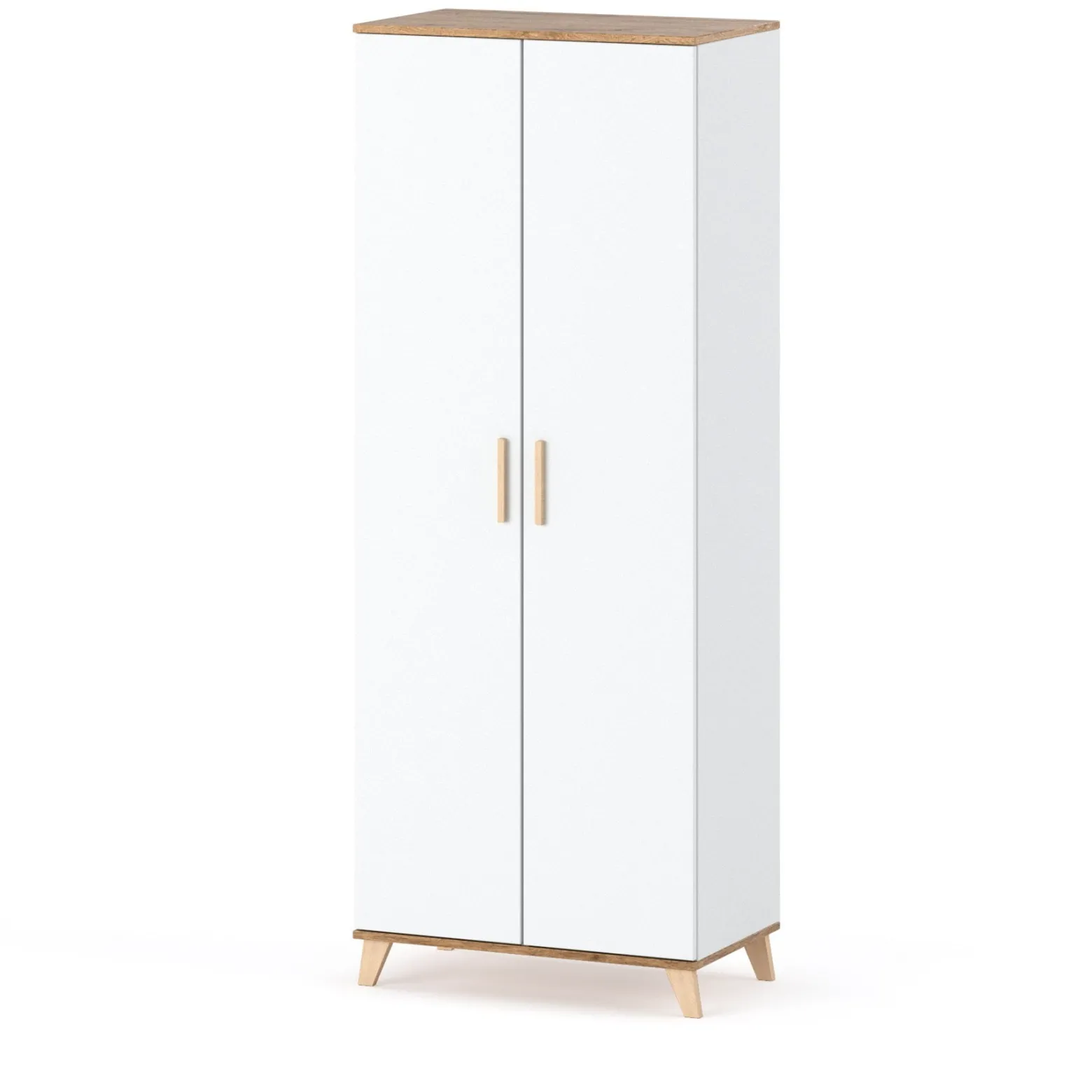 Szafa skandynawska garderoba 80cm sypialnia półki biały mat